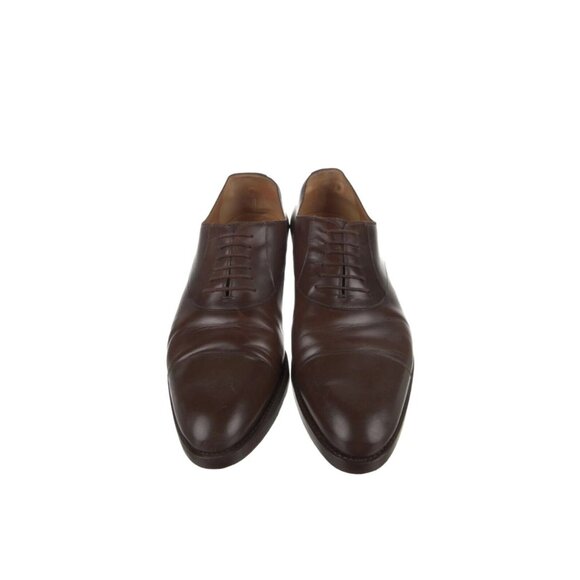 Gucci Cap Toe Derby Oxfords Brown Leather Men Size EU 44 US 11 - Picture 1 of 4